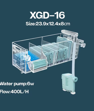 Aquarium Waterval Topfilter – Meerlaags Filtersysteem met Zuurstofcirculatie