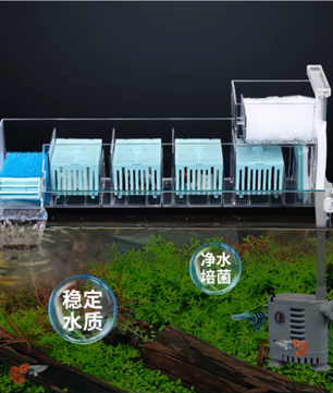 Aquarium Waterval Topfilter – Meerlaags Filtersysteem met Zuurstofcirculatie