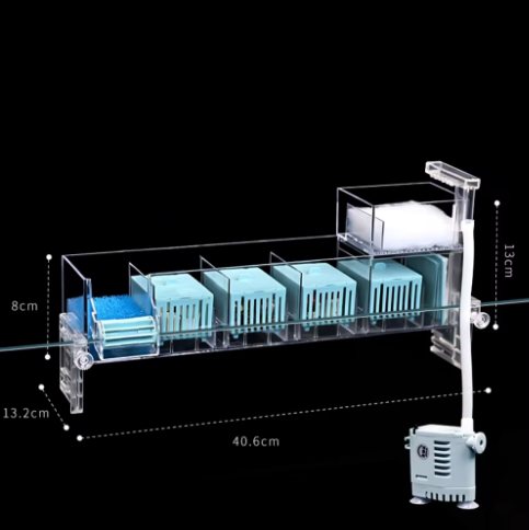 Aquarium Waterval Topfilter – Meerlaags Filtersysteem met Zuurstofcirculatie