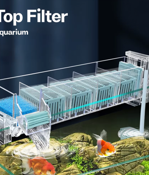 Aquarium Waterval Topfilter – Meerlaags Filtersysteem met Zuurstofcirculatie