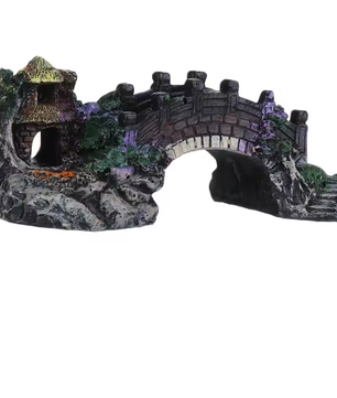 Aquarium Brug Decoratie – Hars Prieel en Rotstuin Ornament voor Vissentank