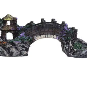 Aquarium Brug Decoratie – Hars Prieel en Rotstuin Ornament voor Vissentank