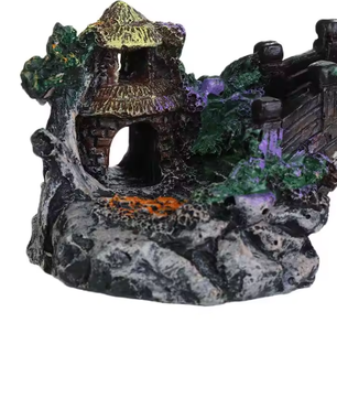 Aquarium Brug Decoratie – Hars Prieel en Rotstuin Ornament voor Vissentank