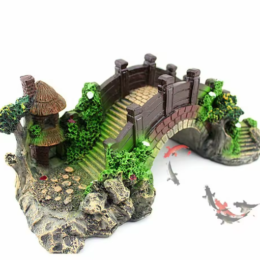 Aquarium Brug Decoratie – Hars Prieel en Rotstuin Ornament voor Vissentank