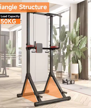 pvouwbare Power Tower Dip Station – In Hoogte Verstelbare Multifunctionele Krachtstation met Max. 150 kg Draagvermogen
