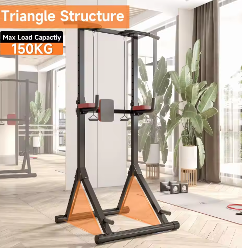 pvouwbare Power Tower Dip Station – In Hoogte Verstelbare Multifunctionele Krachtstation met Max. 150 kg Draagvermogen
