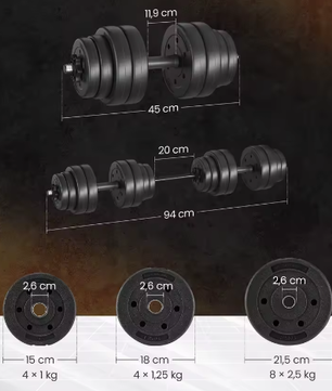2-in-1 Dumbbell Set met Halterstang – Verstelbaar Gewicht Tot 30 kg voor Krachttraining Thuis