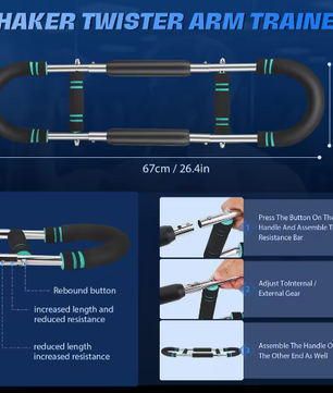 Twister Arm Trainer – Draagbare Power Twister Bar met Veerweerstand voor Borst- en Krachttraining
