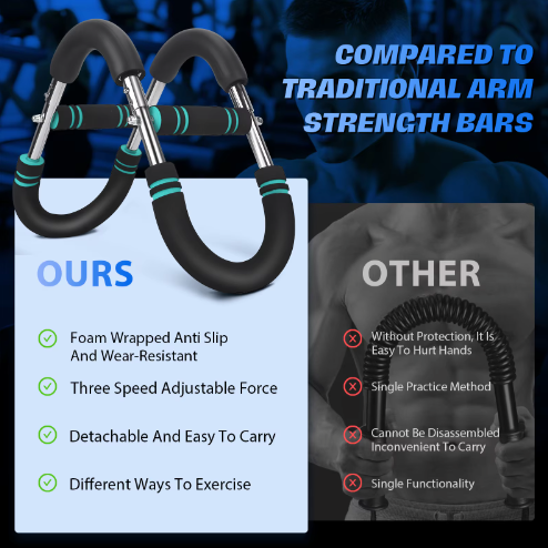 Twister Arm Trainer – Draagbare Power Twister Bar met Veerweerstand voor Borst- en Krachttraining