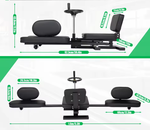 Beenspreider Stretchmachine – 3-Staaf Beenstretcher met Verstelbare Hoek tot 180° voor Flexibiliteitstraining