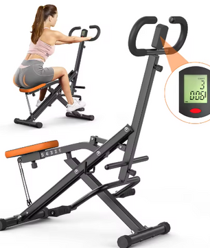 Squat Machine met Weerstandsbanden en LCD Monitor – Opvouwbare Fitness Trainer voor Thuisgebruik