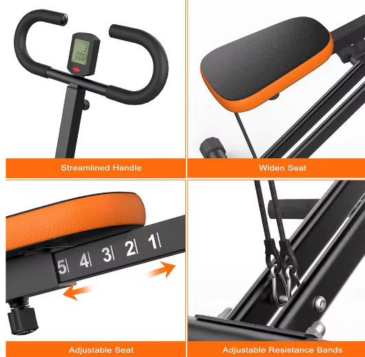 Squat Machine met Weerstandsbanden en LCD Monitor – Opvouwbare Fitness Trainer voor Thuisgebruik
