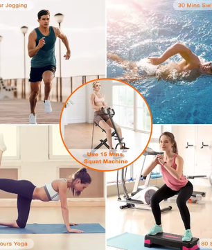 Squat Machine met Weerstandsbanden en LCD Monitor – Opvouwbare Fitness Trainer voor Thuisgebruik