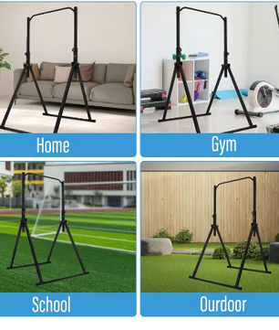 Pull Up Bar Station – In Hoogte Verstelbare Krachttrainer met Driehoekige Basis tot 200 kg