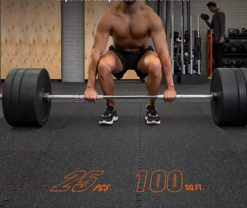 25-Delige Gym Vloermatten Set – EVA Foam en Rubber Interlocking Matten voor Fitness en Bescherming