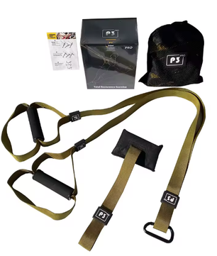 Suspension Trainer met Verstelbare Band – Full Body Fitness Trainingssysteem voor Thuis en Wandmontage