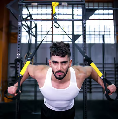 Suspension Trainer met Verstelbare Band – Full Body Fitness Trainingssysteem voor Thuis en Wandmontage
