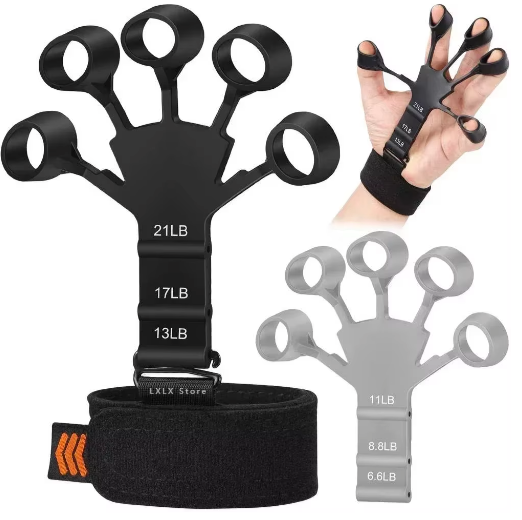 Handgreepversterker Vingertrainer – Grip Trainer met 6 Weerstandsniveaus voor Kracht en Revalidatie