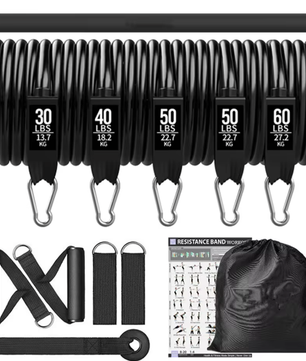 Workout Bar met Weerstandsbanden Set – Multifunctionele Fitness Bar voor Krachttraining en Thuisworkouts