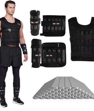 Verstelbaar Gewichtsvest Set – Lege Trainingsvest met Arm- en Enkelgewichten voor Fitness en Hardlopen