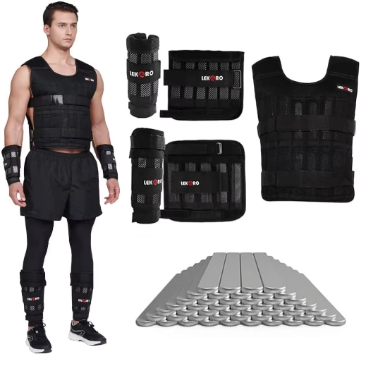 Verstelbaar Gewichtsvest Set – Lege Trainingsvest met Arm- en Enkelgewichten voor Fitness en Hardlopen