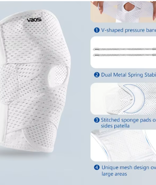 Kniebrace met Compressie en Zijdelingse Stabilisatie – Ademende Ondersteuning voor Knie en Herstel