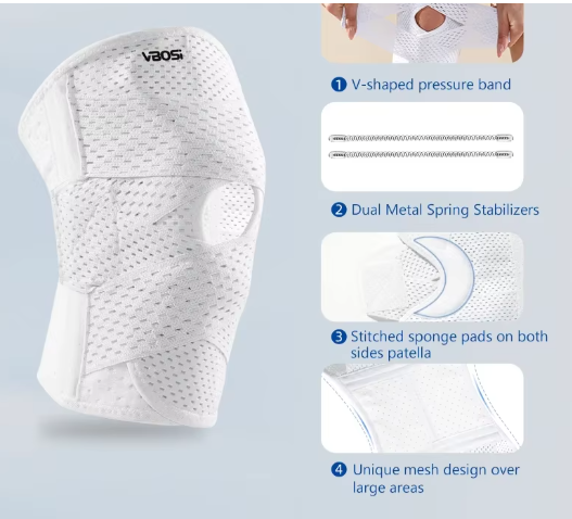 Kniebrace met Compressie en Zijdelingse Stabilisatie – Ademende Ondersteuning voor Knie en Herstel