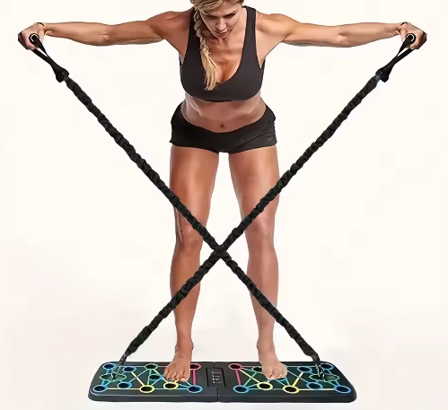 Draagbare Multifunctionele Push-Up Board Set met Handgrepen – Opvouwbare Fitnessapparatuur voor Thuistraining