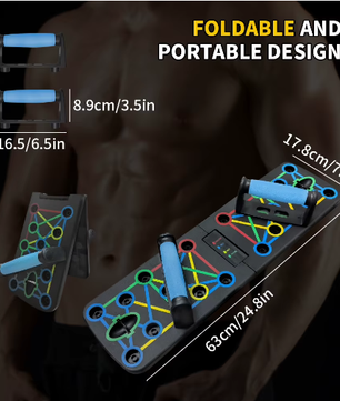 Draagbare Multifunctionele Push-Up Board Set met Handgrepen – Opvouwbare Fitnessapparatuur voor Thuistraining