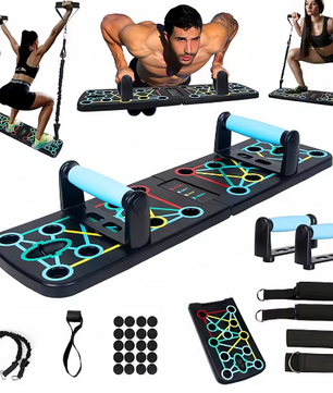 Draagbare Multifunctionele Push-Up Board Set met Handgrepen – Opvouwbare Fitnessapparatuur voor Thuistraining