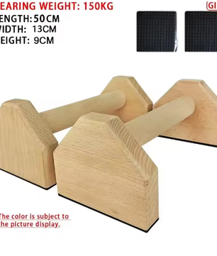 Houten Push-Up Bars Set – Antislip Parallettes voor Calisthenics en Krachttraining Thuis