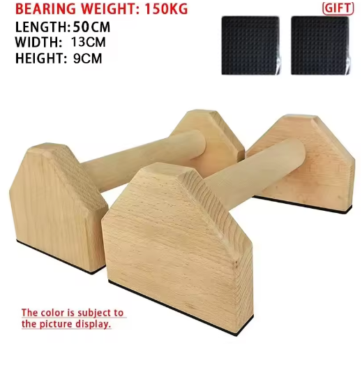 Houten Push-Up Bars Set – Antislip Parallettes voor Calisthenics en Krachttraining Thuis