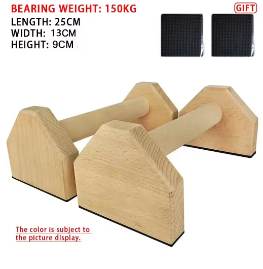 Houten Push-Up Bars Set – Antislip Parallettes voor Calisthenics en Krachttraining Thuis