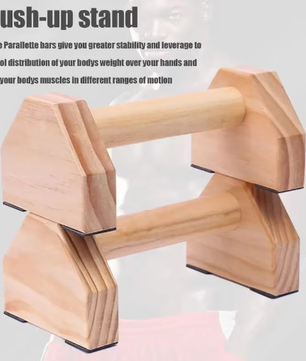 Houten Push-Up Bars Set – Antislip Parallettes voor Calisthenics en Krachttraining Thuis