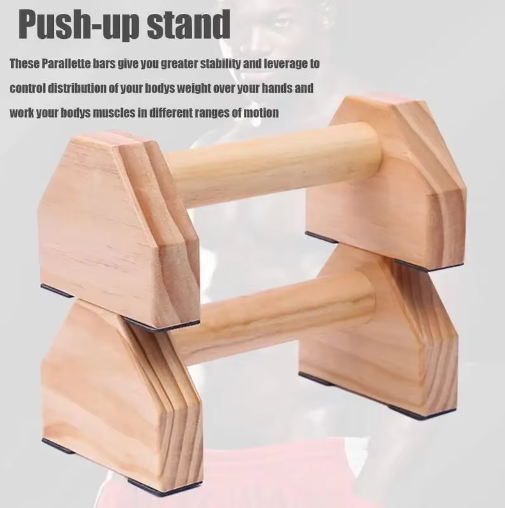 Houten Push-Up Bars Set – Antislip Parallettes voor Calisthenics en Krachttraining Thuis