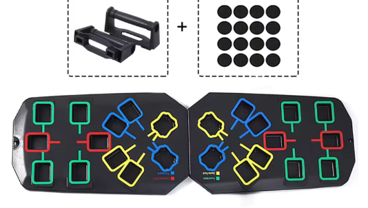 Opvouwbaar Push-up Board Set – Multifunctionele Fitnessplaat met Handgrepen voor Full Body Training