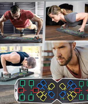 Opvouwbaar Push-up Board Set – Multifunctionele Fitnessplaat met Handgrepen voor Full Body Training