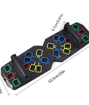 Opvouwbaar Push-up Board Set – Multifunctionele Fitnessplaat met Handgrepen voor Full Body Training