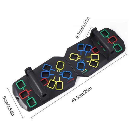 Opvouwbaar Push-up Board Set – Multifunctionele Fitnessplaat met Handgrepen voor Full Body Training