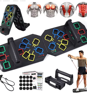 Opvouwbaar Push-up Board Set – Multifunctionele Fitnessplaat met Handgrepen voor Full Body Training