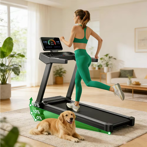 Opvouwbare Loopband met Helling – 3,5 PK Motor, 14 km/u en LED Display