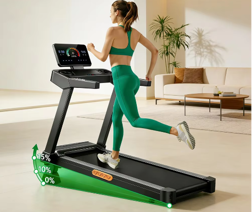 Opvouwbare Loopband met Helling – 3,5 PK Motor, 14 km/u en LED Display