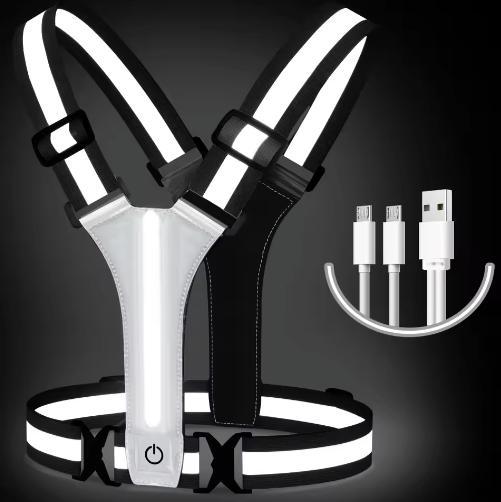 LED Reflecterend Veiligheidsvest – USB Oplaadbaar Lichtvest voor Hardlopen, Fietsen en Wandelen