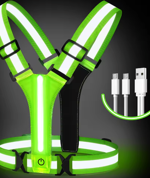LED Reflecterend Veiligheidsvest – USB Oplaadbaar Lichtvest voor Hardlopen, Fietsen en Wandelen