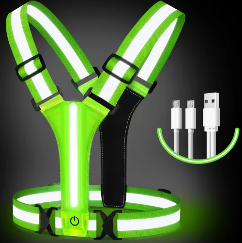 LED Reflecterend Veiligheidsvest – USB Oplaadbaar Lichtvest voor Hardlopen, Fietsen en Wandelen