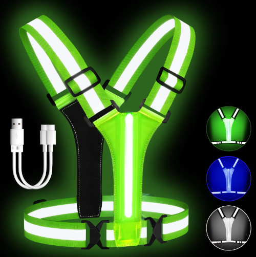 LED Reflecterend Veiligheidsvest – USB Oplaadbaar Lichtvest voor Hardlopen, Fietsen en Wandelen