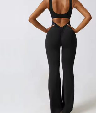 Dames Sport Jumpsuit Push Up – Stretch Fitness Romper voor Yoga en Training