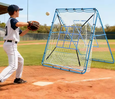 Multi-Sport Rebounder Net – Verstelbaar Trainingsnet voor Volleybal, Honkbal en Voetbal, Stevig en Opvouwbaar