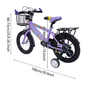 14 Inch Kinderfiets – Met Zijwieltjes, Mand en Verstelbaar Zadel, Ideaal voor Kinderen van 3-7 Jaar