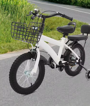 14 Inch Kinderfiets – Met Zijwieltjes, Mand en Verstelbaar Zadel, Ideaal voor Kinderen van 3-7 Jaar